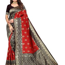 Varanga Ethnic Motifs Zari Pure Silk Banarasi Saree-image-77