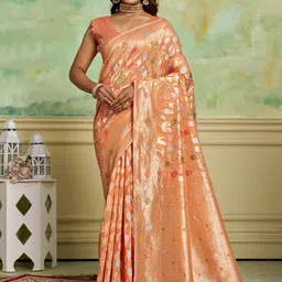 HI FI NX Woven Design Zari Pure Cotton Banarasi Saree-image-55