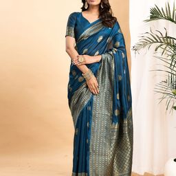 SAMAH Woven Design Zari Banarasi Saree-image-80