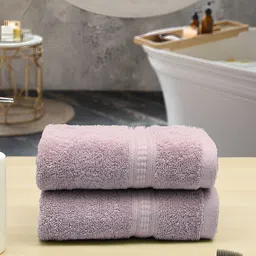 Aura Mauve 2-Pcs 550 GSM Pure Cotton Hand Towels-image-61