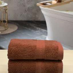 Aura Brown 2-Pcs 550 GSM Pure Cotton Hand Towels-19
