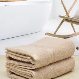 Aura Beige 2-Pcs 400 GSM Pure Cotton Hand Towels-5