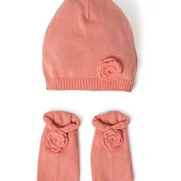 MiArcus Infants Self Design Cotton Beanie Caps-9