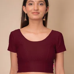 Bindigasm's Advi Self Design Cotton Stretchable Saree Blouse-picture-57