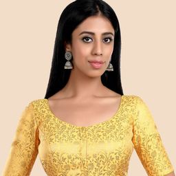 neckbook Woven Design Padded Readymade Saree Blouse-image-5