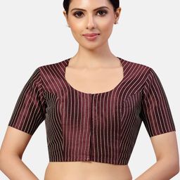 Studio Shringaar Embriodered Round Neck Saree Blouse-image-17