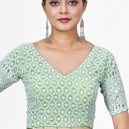 SHOPGARB Embroidered Sequinned Saree Blouse-image-39