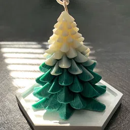 Aromatic Fables White & Green Scented Christmas Tree Candle-56