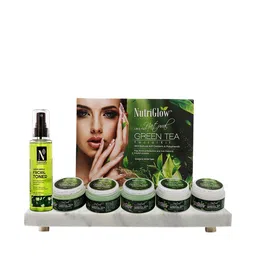 NutriGlow Ultra Rich Green Tea Facial Kit 250 g + 10 ml & Green Apple Facial Toner 100 ml-picture-8