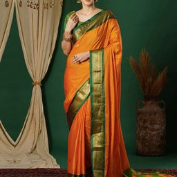 Mitera Ethnic Motifs Zari Banarasi Saree-image-79