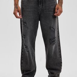 Snitch Men Loose Relaxed Fit Mildly Distressed Light Fade Stretchable Jeans-image-95