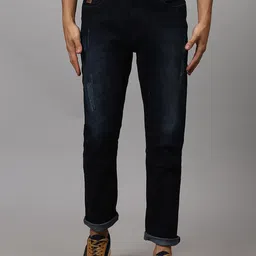 Campus Sutra Men Navy Blue Slim Fit Low Distress Light Fade Stretchable Jeans-picture-46