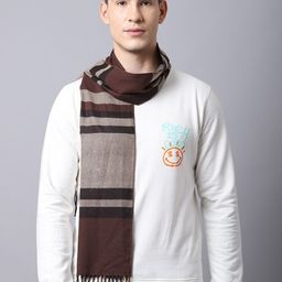 ELLIS Men Brown & Beige Colourblocked Acrylic Muffler-picture-2