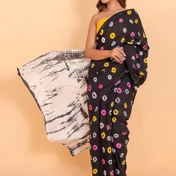 JAIPURI PRINT Bandhani Pure Cotton Block Print Saree-29