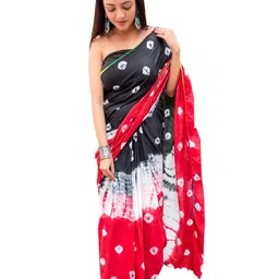 JAIPURI PRINT Bandhani Pure Cotton Block Print Saree-20
