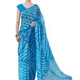 JAIPURI PRINT Leheriya Pure Cotton Block Print Saree-5