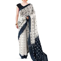 JAIPURI BLOCK PRINT Mulmul Cotton Block Print Saree image 1