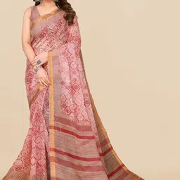 MIRCHI FASHION Geometric Printed Zari Block Print Saree-picture-11