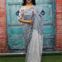 Sanganeri Print Leheriya Pure Cotton Leheriya Saree-image-67