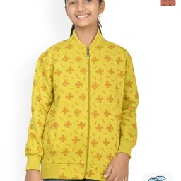 BAESD Girls Pack Of 2 Printed Stand Collar Fleece Lightweight Bomber Jacket-image-31