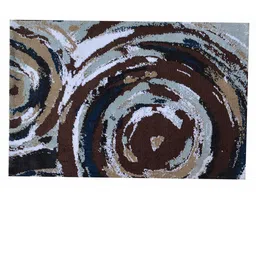 PRESTO Brown & Blue Abstract Printed Hand Tufted Carpets-5