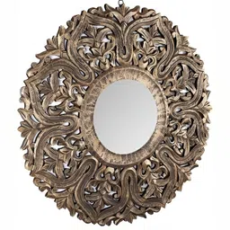 VAS collection home Bronze Wall Self Design Wooden Mirror Frame-18