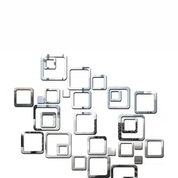 Wall1ders Silver 30 Pieces Square Mirror Wall Stickers-picture-31