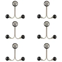 IndianShelf Black 6 Pieces Strewn Ceramic Wall Hooks-14