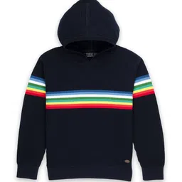 Status Quo Boys Navy Blue & Red Striped Pullover-image-16