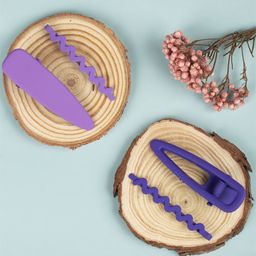 Arendelle Girls Purple & Blue Set of 4 Hair Accessory Set-57