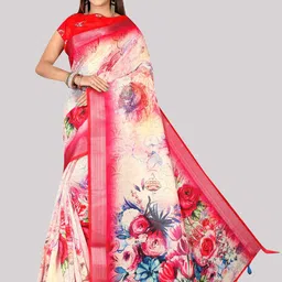 Kaizen TEXO FAB Floral Tussar Saree-image-82