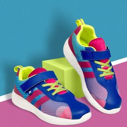 KazarMax Kids Hopits Colourblocked Mesh Memory Foam Contrast Sole Sneakers-57
