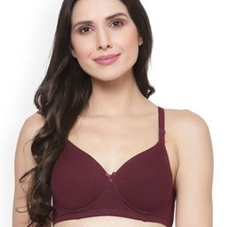 Prag & Co Maroon Non Wired Padded Medium Coverage T shirt Bra-AB40334BWI-image-90