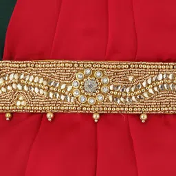 VAMA Women Gold-Toned Stone Studded Cloth Waist Belt For Saree-31