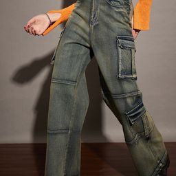 SASSAFRAS Women Light Fade Acid Wash Clean Look Stretchable Jeans-image-47