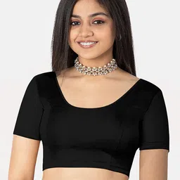NAIDU HALL Cotton Knitted Saree Blouse-28