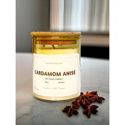 Akaar Cream-Coloured & Beige Cardamom Anise Scented Jar Candle-19