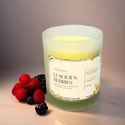 Akaar Cream-Coloured & Yellow Fruity & Flowery Luscious Berries Scented Jar Candle-30