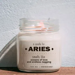 Aromatic Fables White Scented Aries Zodiac Glass Jar Candle-image-5