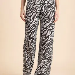 Moomaya Abstract Printed Flared Palazzos-image-47