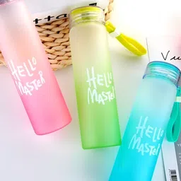 WELOUR Pink & Green 3Pcs Printed Glass Water Bottles 500 ml Each-image-33