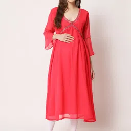 Aujjessa Women Maternity Georgette Kurta-picture-54