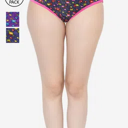GROVERSONS Paris Beauty Women Pack Of 3 Assorted Cotton Hipster Briefs PANTY-BO-3400DC-image-27