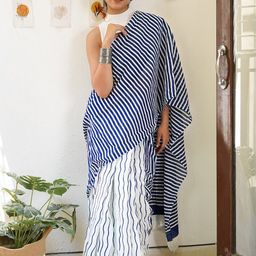 TEEJH Striped Pure Cotton Saree-image-77
