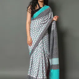 BUTA BUTI Floral Pure Cotton Saree-image-12