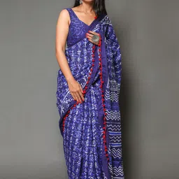 BUTA BUTI Pure Cotton Ethnic Motif Pompom Border Saree-17