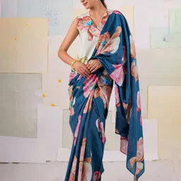 BUTA BUTI Floral Pure Cotton Saree-picture-38