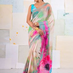 BUTA BUTI Floral Pure Cotton Saree-image-70