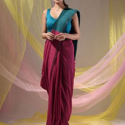 CharukritiColourblocked Pure Cotton Saree-image-69