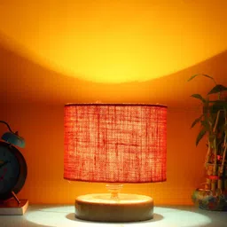 Devansh Orange Jute Table Lamp with Shade-49